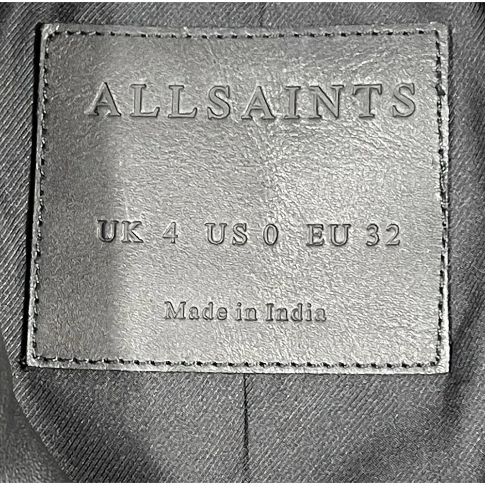 NWOT ALLSAINTS BALFERN LEATHER BIKER WOMEN'S JACKET BLACK SIZE - 0.US/4.UK/32.EU